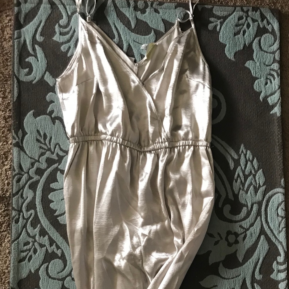 Cream Colored Satin like Jumper